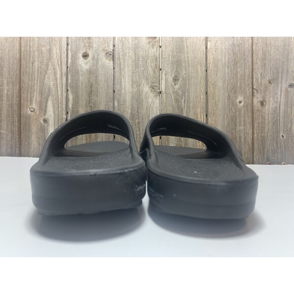 Oofos Sandals Mens 7 Womens 9 Slide Flats Slip On Rubber Black Open Toe Casual - Picture 5 of 8